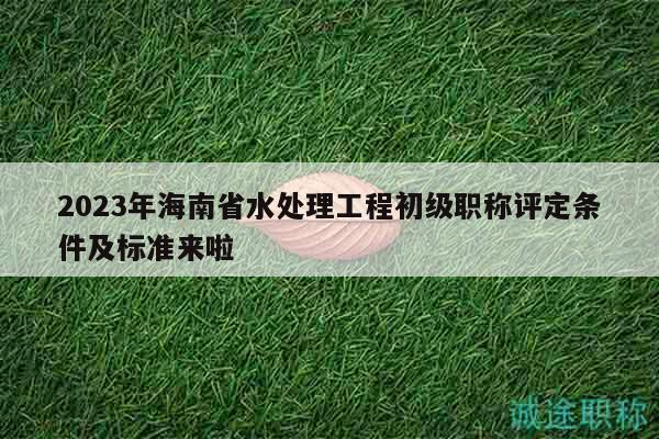 2023年海南省水處理工程初級(jí)職稱(chēng)評(píng)定條件及標(biāo)準(zhǔn)來(lái)啦