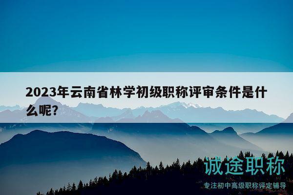 2023年云南省林學(xué)初級職稱評審條件是什么呢？