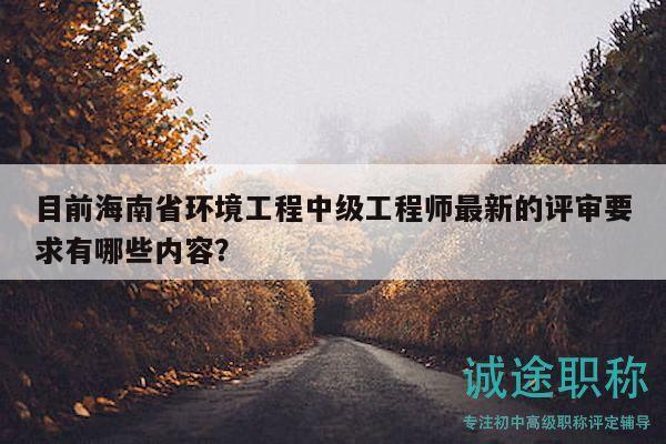 目前海南省環(huán)境工程中級工程師最新的評審要求有哪些內(nèi)容？
