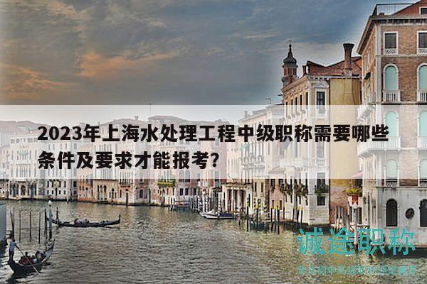 2023年上海水處理工程中級職稱需要哪些條件及要求才能報考？