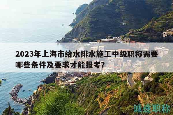 2023年上海市給水排水施工中級職稱需要哪些條件及要求才能報考？