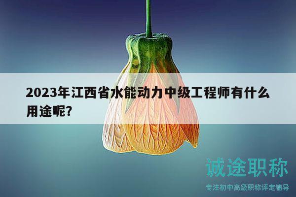 2023年江西省水能動力中級工程師有什么用途呢？