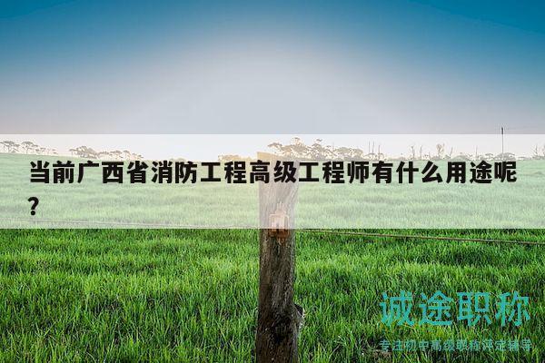 當(dāng)前廣西省消防工程高級(jí)工程師有什么用途呢？