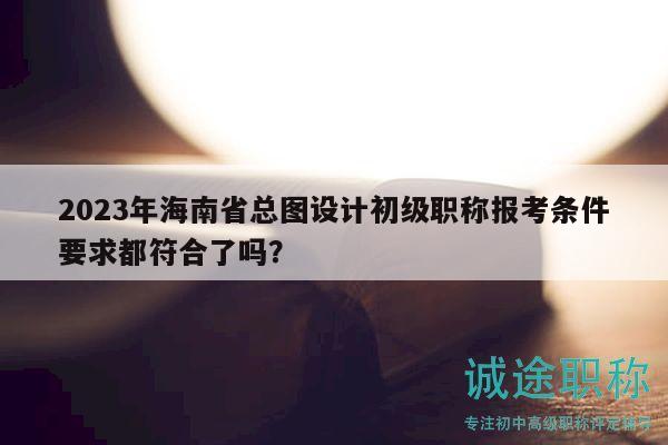 2023年海南省總圖設(shè)計(jì)初級職稱報(bào)考條件要求都符合了嗎？
