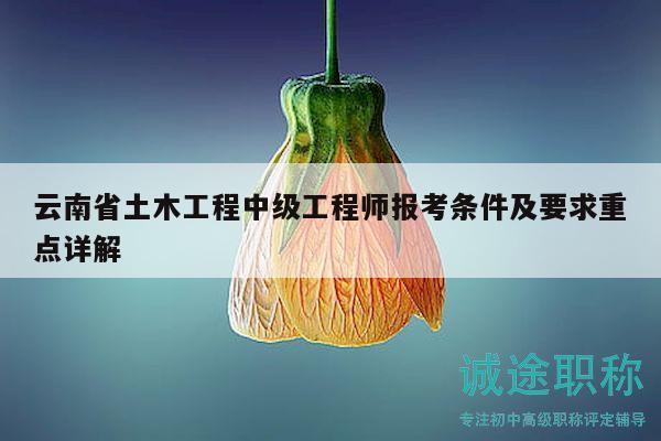 云南省土木工程中級工程師報考條件及要求重點詳解