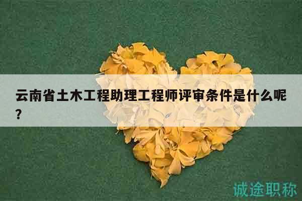 云南省土木工程助理工程師評審條件是什么呢？