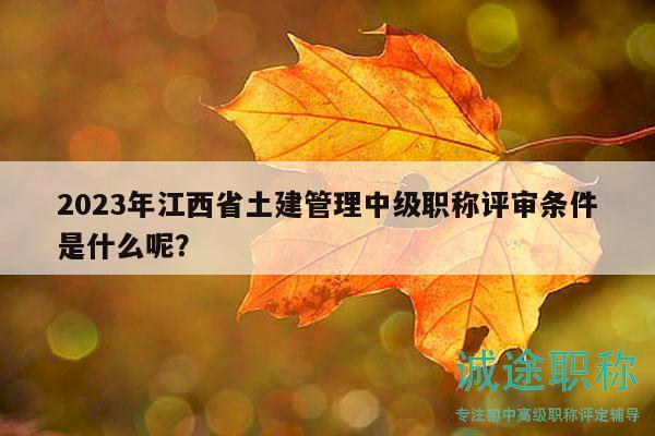 2023年江西省土建管理中級職稱評審條件是什么呢？