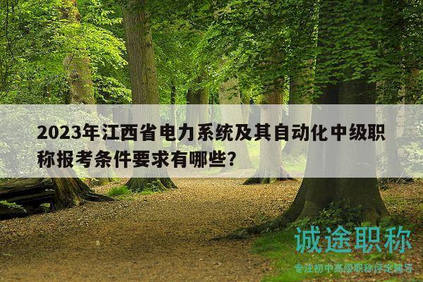 2023年江西省電力系統(tǒng)及其自動(dòng)化中級職稱報(bào)考條件要求有哪些？