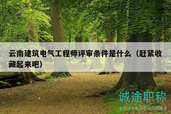 云南建筑電氣工程師評審條件是什么（趕緊收藏起來吧）