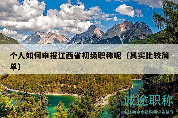 個(gè)人如何申報(bào)江西省初級職稱呢（其實(shí)比較簡單）