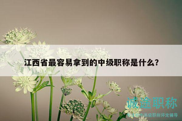 江西省最容易拿到的中級職稱是什么？