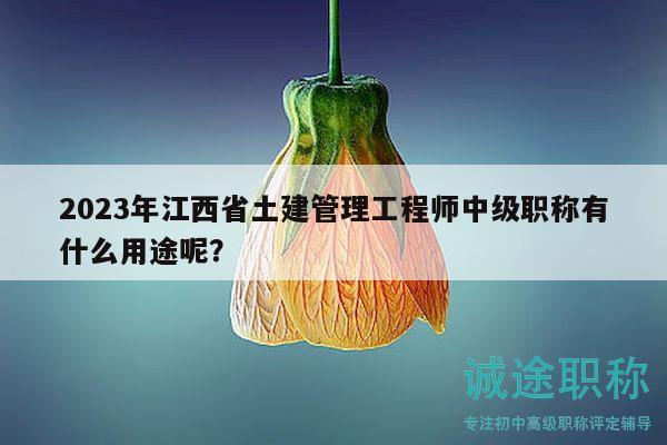 2023年江西省土建管理工程師中級職稱有什么用途呢？