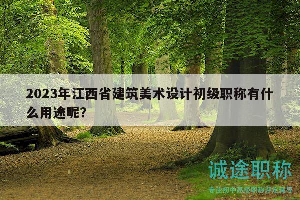 2023年江西省建筑美術(shù)設(shè)計(jì)初級(jí)職稱有什么用途呢？