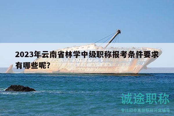 2023年云南省林學中級職稱報考條件要求有哪些呢？