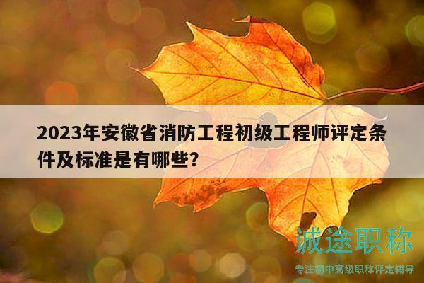 2023年安徽省消防工程初級(jí)工程師評(píng)定條件及標(biāo)準(zhǔn)是有哪些？