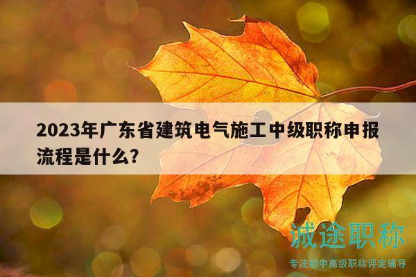 2023年廣東省建筑電氣施工中級職稱申報流程是什么？