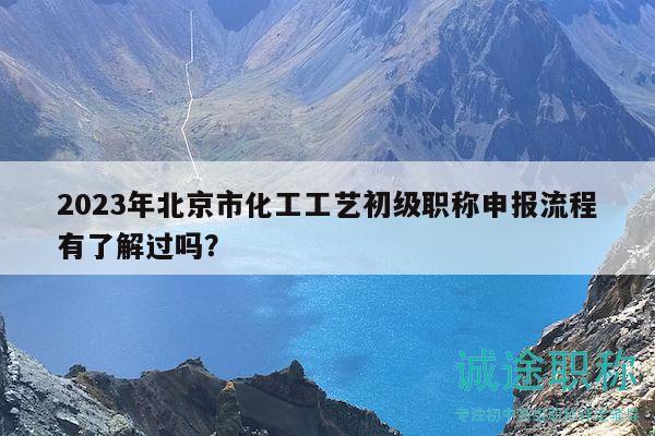 2023年北京市化工工藝初級職稱申報流程有了解過嗎？
