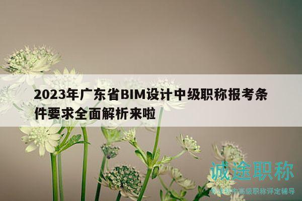 2023年廣東省BIM設(shè)計中級職稱報考條件要求全面解析來啦