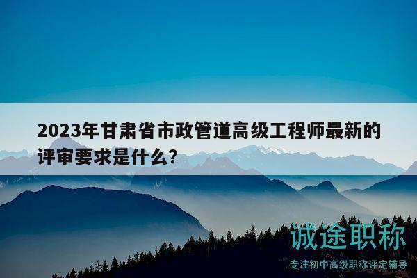 2023年甘肅省市政管道高級工程師最新的評審要求是什么？