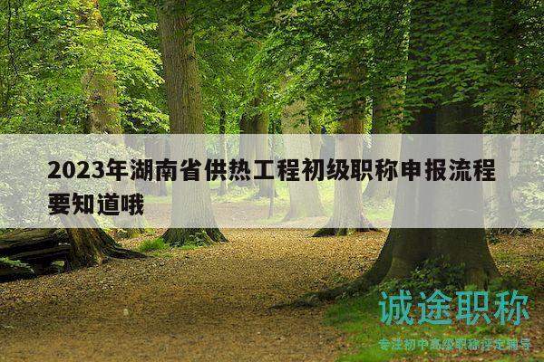 2023年湖南省供熱工程初級職稱申報流程要知道哦