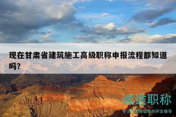 現(xiàn)在甘肅省建筑施工高級職稱申報(bào)流程都知道嗎？