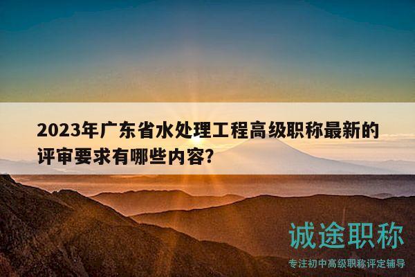 2023年廣東省水處理工程高級(jí)職稱最新的評(píng)審要求有哪些內(nèi)容？