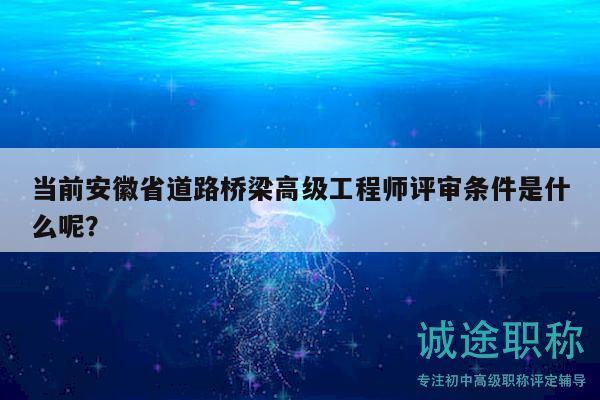 當前安徽省道路橋梁高級工程師評審條件是什么呢？