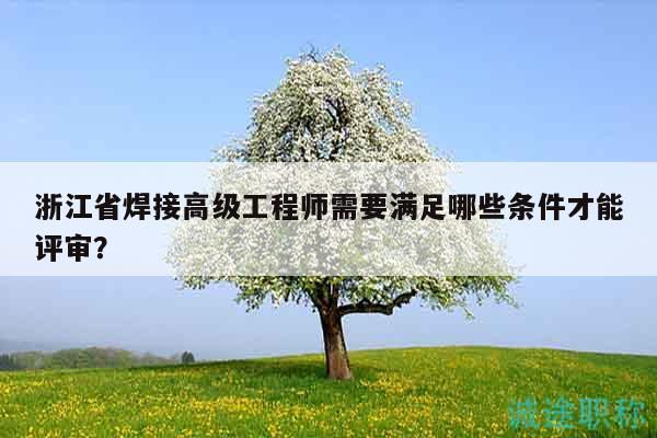 浙江省焊接高級(jí)工程師需要滿足哪些條件才能評(píng)審？