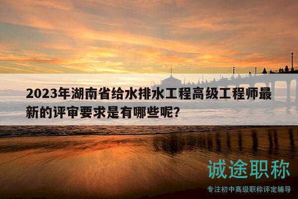 2023年湖南省給水排水工程高級工程師最新的評審要求是有哪些呢？