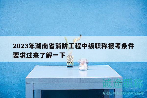 2023年湖南省消防工程中級(jí)職稱報(bào)考條件要求過(guò)來(lái)了解一下