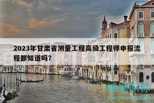 2023年甘肅省測量工程高級工程師申報流程都知道嗎？