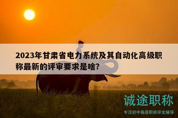 2023年甘肅省電力系統(tǒng)及其自動(dòng)化高級(jí)職稱最新的評(píng)審要求是啥？