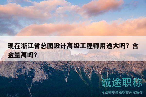 現(xiàn)在浙江省總圖設(shè)計(jì)高級工程師用途大嗎？含金量高嗎？