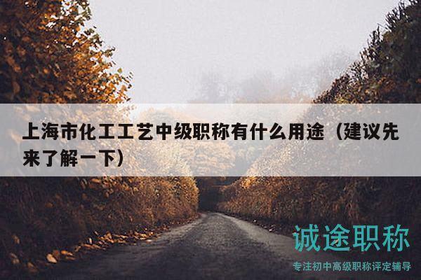 上海市化工工藝中級職稱有什么用途（建議先來了解一下）