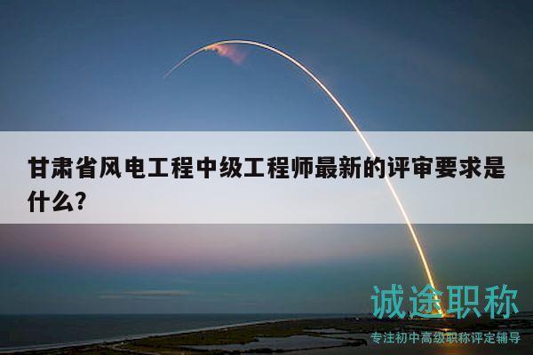 甘肅省風電工程中級工程師最新的評審要求是什么？