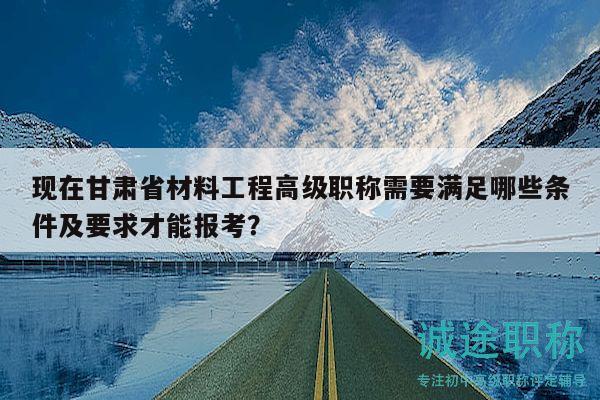 現(xiàn)在甘肅省材料工程高級職稱需要滿足哪些條件及要求才能報(bào)考？