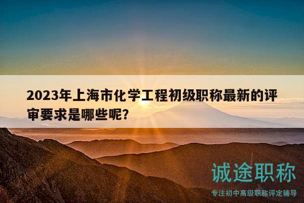 2023年上海市化學(xué)工程初級職稱最新的評審要求是哪些呢？