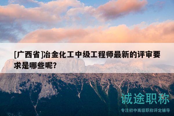 [廣西省]冶金化工中級工程師最新的評審要求是哪些呢？