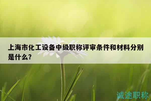 上海市化工設備中級職稱評審條件和材料分別是什么？