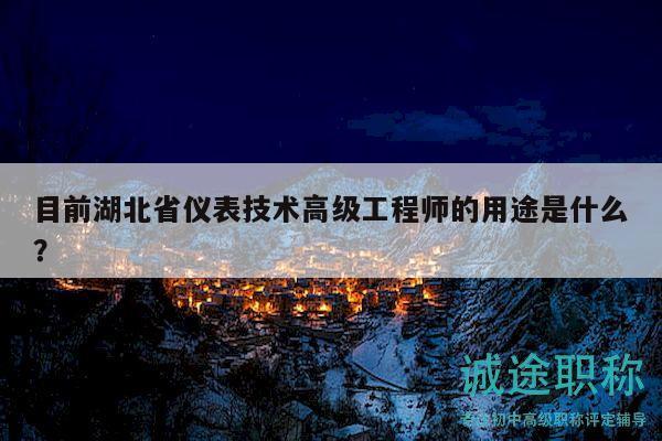 目前湖北省儀表技術(shù)高級工程師的用途是什么？