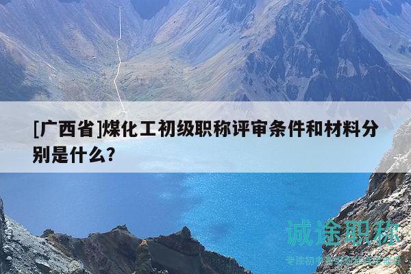 [廣西省]煤化工初級職稱評審條件和材料分別是什么？