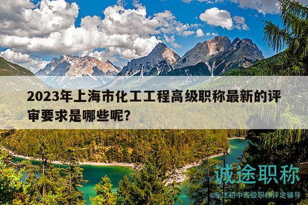2023年上海市化工工程高級職稱最新的評審要求是哪些呢？