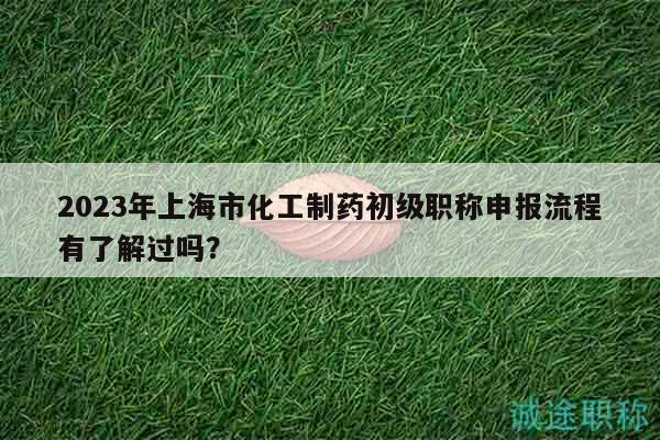 2023年上海市化工制藥初級(jí)職稱申報(bào)流程有了解過嗎？