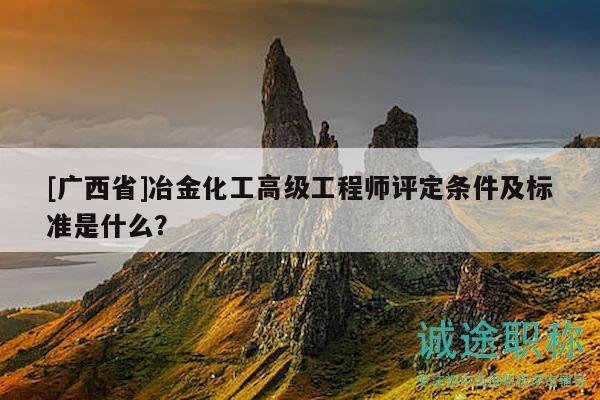 [廣西省]冶金化工高級(jí)工程師評(píng)定條件及標(biāo)準(zhǔn)是什么？
