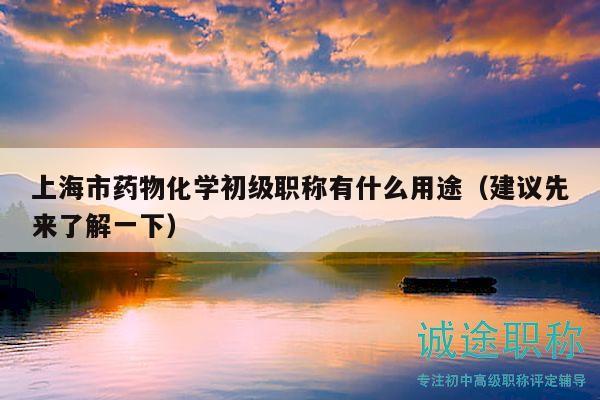 上海市藥物化學(xué)初級(jí)職稱(chēng)有什么用途（建議先來(lái)了解一下）