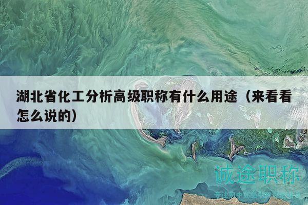 湖北省化工分析高級(jí)職稱有什么用途（來看看怎么說的）