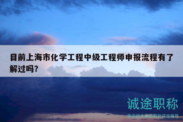 目前上海市化學(xué)工程中級(jí)工程師申報(bào)流程有了解過(guò)嗎？