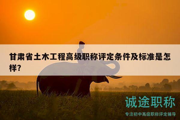 甘肅省土木工程高級職稱評定條件及標(biāo)準(zhǔn)是怎樣？