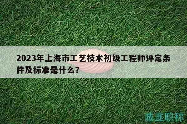 2023年上海市工藝技術初級工程師評定條件及標準是什么？
