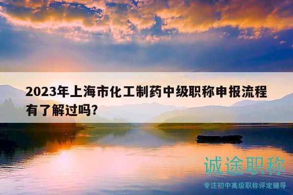 2023年上海市化工制藥中級職稱申報流程有了解過嗎？